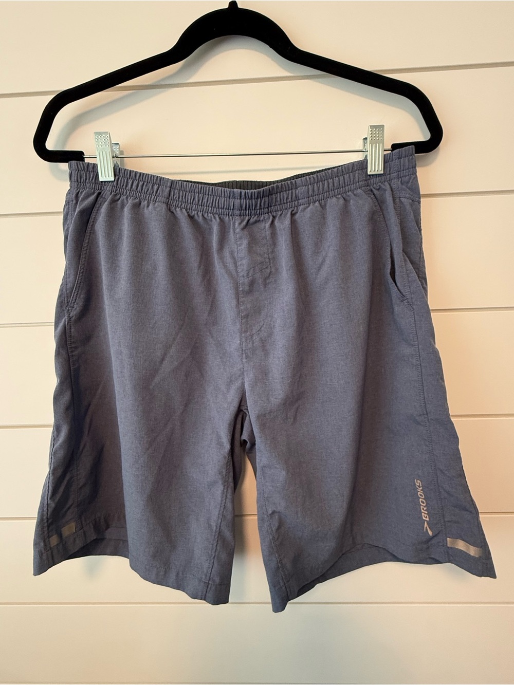 Brooks Men's Lightweight Athletic Shorts in Slate Blue Size M